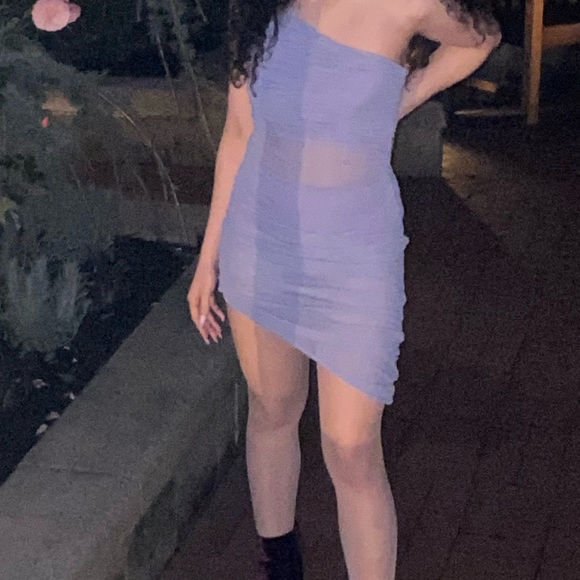 Danielle Guizio Purple Mesh Dress - Picture 3 of 3